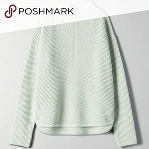 L BABATON MINT GREEN MOCK NECK SWEATER